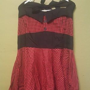 Red and black gingham halter dress  4X never worn